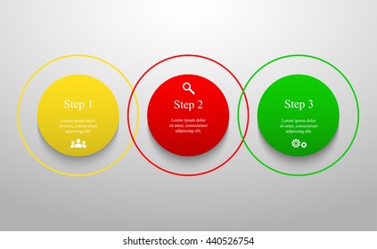 Circle timeline template for diagram, graph, presentation and chart. Business concept with 3 options, parts, steps or processes. 