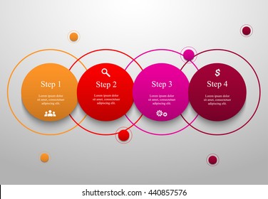 Circle timeline template for diagram, graph, presentation and chart. Business concept with 4 options, parts, steps or processes. 