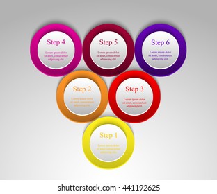 Circle timeline template for diagram, graph, presentation and chart. Business concept with 6 options, parts, steps or processes. 