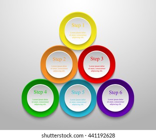 Circle timeline template for diagram, graph, presentation and chart. Business concept with 6 options, parts, steps or processes. 