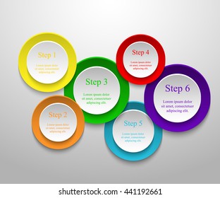 Circle timeline template for diagram, graph, presentation and chart. Business concept with 6 options, parts, steps or processes. 