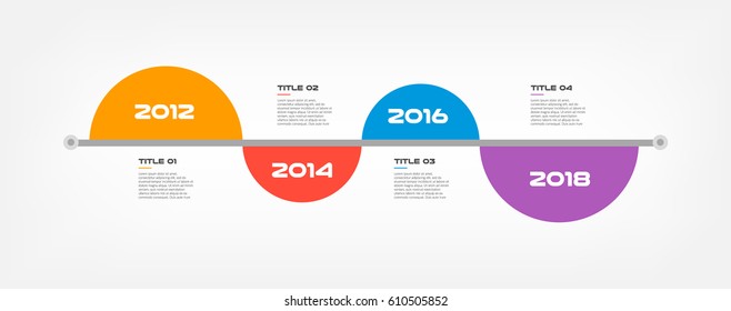 Circle timelines infographic design vector and marketing can be used for workflow layout, diagram, annual report, web design. Business concept with steps or processes, flat colors