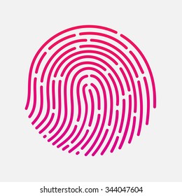 Circle touch fingerprint id app vector illustration