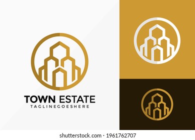 Circle Town Estate Logo Vector Design. Abstract emblem, designs concept, logos, logotype element for template.