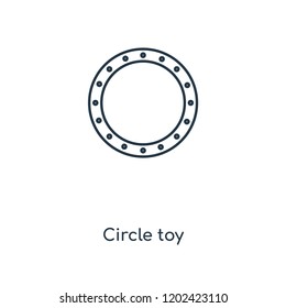 Circle toy concept line icon. Linear Circle toy concept outline symbol design. This simple element illustration can be used for web and mobile UI/UX.