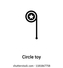 Circle toy icon vector isolated on white background, logo concept of Circle toy sign on transparent background, filled black symbol