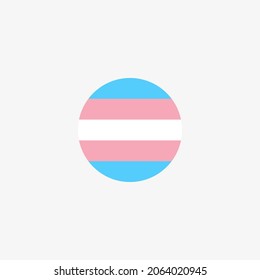 Círculo con bandera transgénero sobre fondo blanco