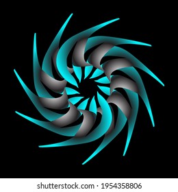 Circle transition abstract art wrapped in blue color