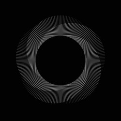 Circle With Transition Line Elements From White To Black. Abstract Geometric Art Line Background.