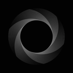 Circle With Transition Line Elements From White To Black. Abstract Geometric Art Line Background. Mobius Strip Effect.