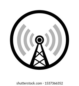 Circle transmitter vector icon on white background