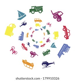 circle transport  design over white background vector illustration