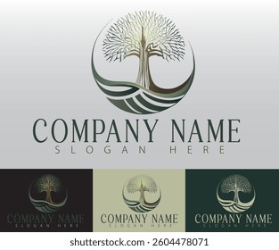 The circle tree logo concept embodies the essence of life, growth, and natural beauty.