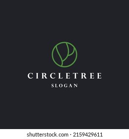 Circle tree logo icon design template vector illustration