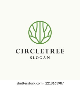 Circle tree logo icon design template vector illustration