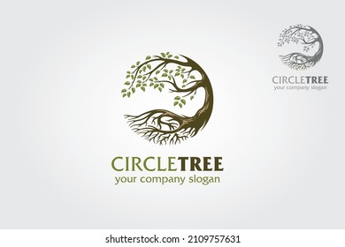 Circle Tree Logo Template. Tree vector logo this beautiful tree is a symbol of life, beauty, growth, strength, and good health.