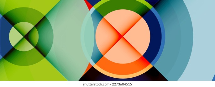 Fondo abstracto geométrico mínimo de moda circular. Ilustración vectorial para fondo de escritorio, pancarta, fondo, tarjeta, ilustración del libro, página de inicio