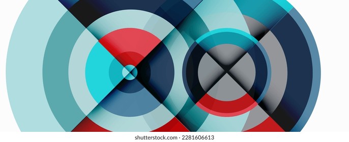 Circle trendy minimal geometric abstract background. Vector Illustration For Wallpaper, Banner, Background, Card, Book Illustration, landing page