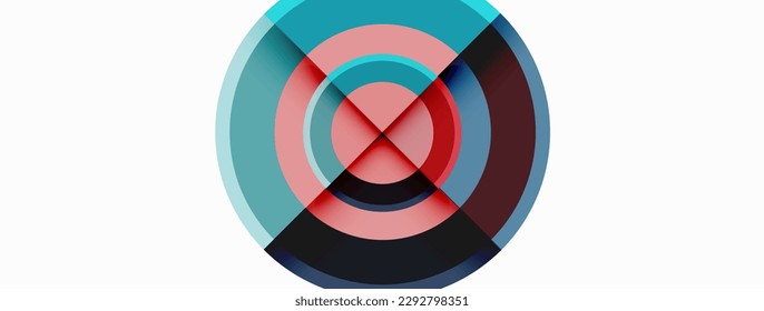 Fondo abstracto geométrico mínimo de moda circular. Ilustración vectorial para fondo de escritorio, pancarta, fondo, tarjeta, ilustración del libro, página de inicio