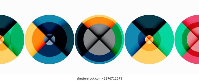 Circle trendy minimal geometric abstract background. Vector Illustration For Wallpaper, Banner, Background, Card, Book Illustration, landing page