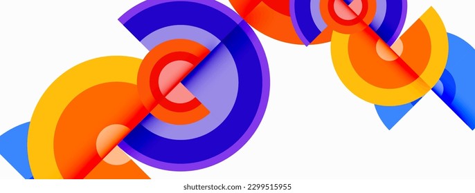 Fondo abstracto geométrico mínimo de moda circular. Ilustración vectorial para fondo de escritorio, pancarta, fondo, tarjeta, ilustración del libro, página de inicio