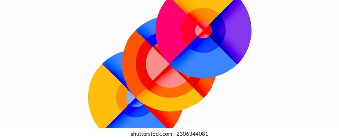 Fondo abstracto geométrico mínimo de moda circular. Ilustración vectorial para fondo de escritorio, pancarta, fondo, tarjeta, ilustración del libro, página de inicio