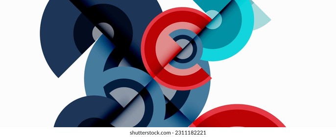 Circle trendy minimal geometric abstract background. Vector Illustration For Wallpaper, Banner, Background, Card, Book Illustration, landing page
