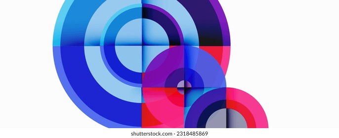 Fondo abstracto geométrico mínimo de moda circular. Ilustración vectorial para fondo de escritorio, pancarta, fondo, tarjeta, ilustración del libro, página de inicio