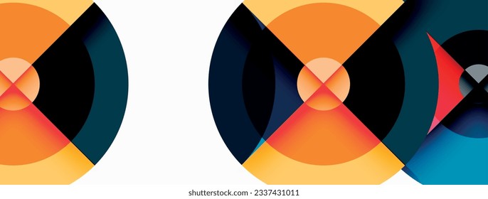Circle trendy minimal geometric abstract background. Vector Illustration For Wallpaper, Banner, Background, Card, Book Illustration, landing page