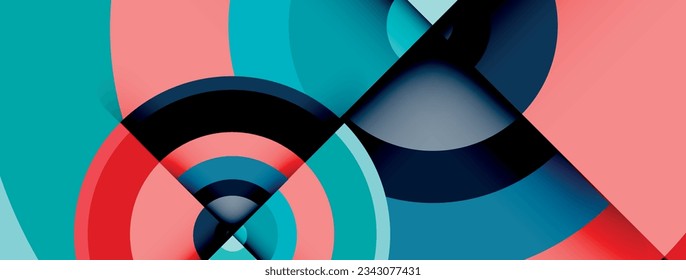 Circle trendy minimal geometric abstract background. Vector Illustration For Wallpaper, Banner, Background, Card, Book Illustration, landing page