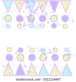 Circle triangle abstract background texture hand drawn grunge art colorful geometric vector idea design