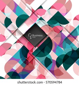 Circle and triangle abstract background. Vector template background for workflow layout, diagram, number options or web design