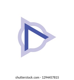 circle triangle arrow up geometric line logo