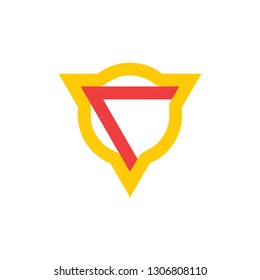circle triangle arrow geometric line logo