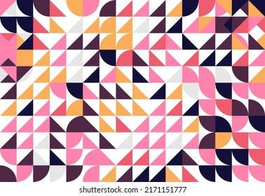 Arte de fondo de textura de color de bloque circular y triangular en estilo geométrico. Fondo del vector