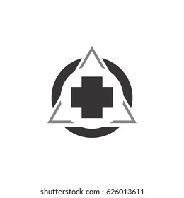 circle with triangle and cross logo