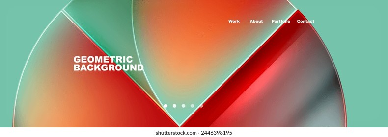 Circle triangle geometric web site page template. Vector Illustration For Wallpaper, Banner, Background, Card, Book Illustration, landing page