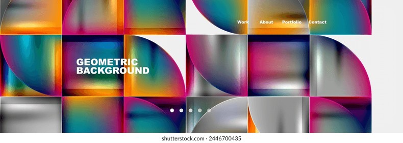 Circle triangle geometric web site page template. Vector Illustration For Wallpaper, Banner, Background, Card, Book Illustration, landing page