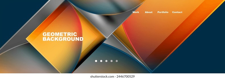 Circle triangle geometric web site page template. Vector Illustration For Wallpaper, Banner, Background, Card, Book Illustration, landing page