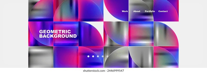 Circle triangle geometric web site page template. Vector Illustration For Wallpaper, Banner, Background, Card, Book Illustration, landing page