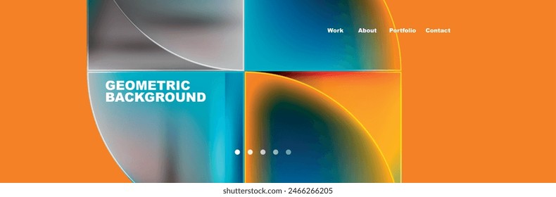 Circle triangle geometric web site page template. Vector Illustration For Wallpaper, Banner, Background, Card, Book Illustration, landing page