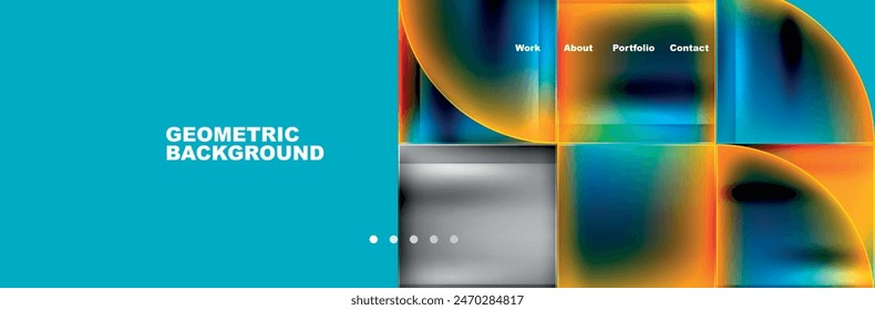 Circle triangle geometric web site page template. Vector Illustration For Wallpaper, Banner, Background, Card, Book Illustration, landing page