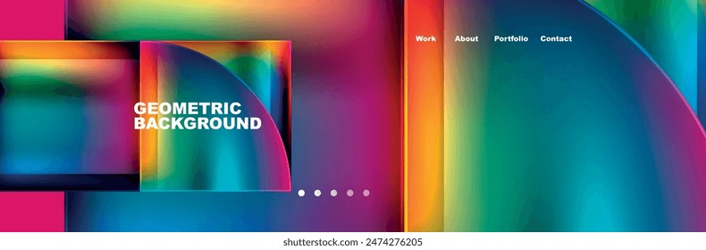 Circle triangle geometric web site page template. Vector Illustration For Wallpaper, Banner, Background, Card, Book Illustration, landing page