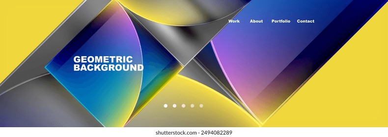 Circle triangle geometric web site page template. Vector Illustration For Wallpaper, Banner, Background, Card, Book Illustration, landing page