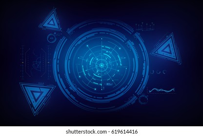 circle and triangle infographic technology concept template background