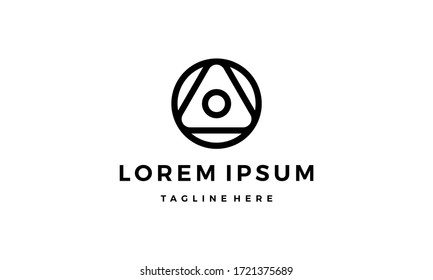 Circle Triangle Initial Letter OA AO Logo Design Inspiration