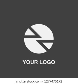 circle triangle logo. black and white template design vector