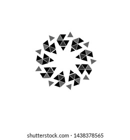 CIRCLE TRIANGLE MONOCHROME LOGO ICON