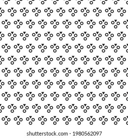 Circle and triangle pattern design on white background. Seamless pattern design. Used for wallpaper, decoration, textiles, web design, backgrounds and more.