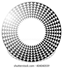Circle with triangle pattern - Textured circular element with triangle shapes.